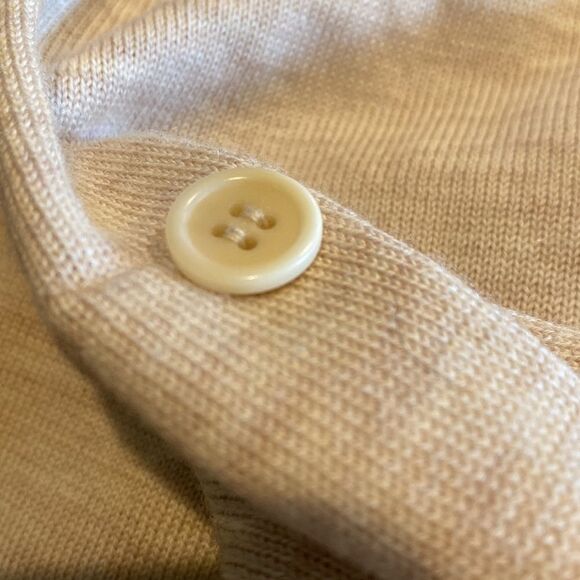 BCBG Maxazria Medium Short Dress. Cropped sleeves. Wide crewneck. Tan. - Picture 9 of 9